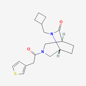 molecular formula C18H24N2O2S B5655214 (1S*,5R*)-6-(cyclobutylmethyl)-3-(3-thienylacetyl)-3,6-diazabicyclo[3.2.2]nonan-7-one 