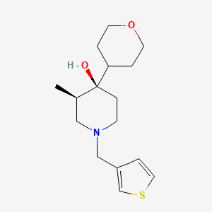 molecular formula C16H25NO2S B5655228 (3R*,4R*)-3-methyl-4-(tetrahydro-2H-pyran-4-yl)-1-(3-thienylmethyl)-4-piperidinol 