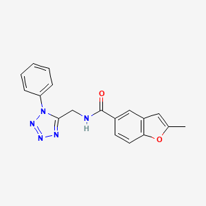 molecular formula C18H15N5O2 B5655258 2-methyl-N-[(1-phenyl-1H-tetrazol-5-yl)methyl]-1-benzofuran-5-carboxamide 