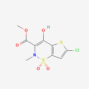 B565526 6-Chloro-4-hydroxy-2-methyl-2H-thieno[2,3-e]-1,2-thiazine-3-carboxylic acid methyl ester 1,1-dioxide CAS No. 70415-50-8