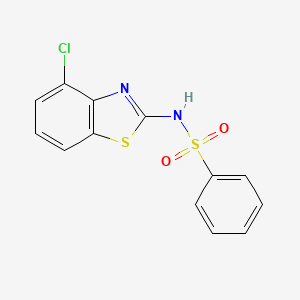 molecular formula C13H9ClN2O2S2 B5655277 N-(4-chloro-1,3-benzothiazol-2-yl)benzenesulfonamide 