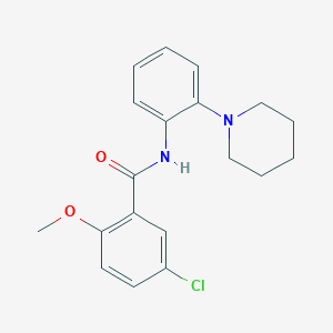 molecular formula C19H21ClN2O2 B5655279 5-chloro-2-methoxy-N-[2-(1-piperidinyl)phenyl]benzamide 