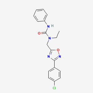 molecular formula C18H17ClN4O2 B5655311 N-{[3-(4-chlorophenyl)-1,2,4-oxadiazol-5-yl]methyl}-N-ethyl-N'-phenylurea 