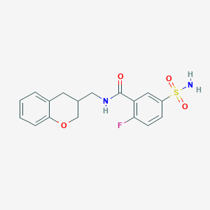 molecular formula C17H17FN2O4S B5655313 5-(aminosulfonyl)-N-(3,4-dihydro-2H-chromen-3-ylmethyl)-2-fluorobenzamide 