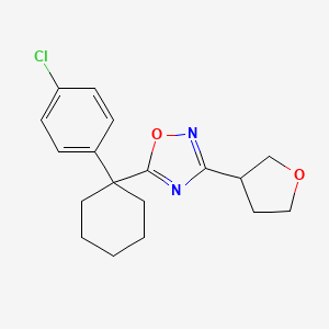 molecular formula C18H21ClN2O2 B5655325 5-[1-(4-chlorophenyl)cyclohexyl]-3-(tetrahydrofuran-3-yl)-1,2,4-oxadiazole 
