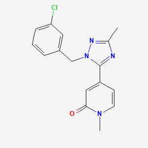 molecular formula C16H15ClN4O B5655339 4-[1-(3-chlorobenzyl)-3-methyl-1H-1,2,4-triazol-5-yl]-1-methylpyridin-2(1H)-one 