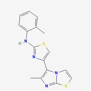 molecular formula C16H14N4S2 B5655355 4-(6-methylimidazo[2,1-b][1,3]thiazol-5-yl)-N-(2-methylphenyl)-1,3-thiazol-2-amine 