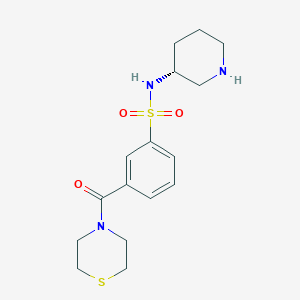 molecular formula C16H23N3O3S2 B5655360 N-[(3R)-3-piperidinyl]-3-(4-thiomorpholinylcarbonyl)benzenesulfonamide hydrochloride 