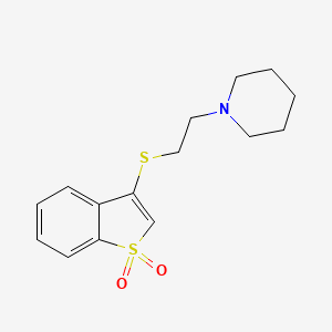 molecular formula C15H19NO2S2 B5655364 1-{2-[(1,1-dioxido-1-benzothien-3-yl)thio]ethyl}piperidine 