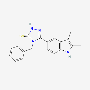 molecular formula C19H18N4S B5655403 4-benzyl-5-(2,3-dimethyl-1H-indol-5-yl)-2,4-dihydro-3H-1,2,4-triazole-3-thione 