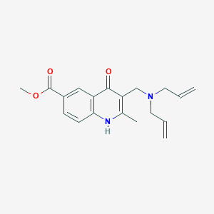 molecular formula C19H22N2O3 B5655410 methyl 3-[(diallylamino)methyl]-4-hydroxy-2-methyl-6-quinolinecarboxylate 