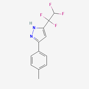 molecular formula C12H10F4N2 B5655417 3-(4-methylphenyl)-5-(1,1,2,2-tetrafluoroethyl)-1H-pyrazole 