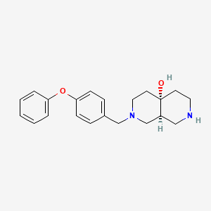 molecular formula C21H26N2O2 B5655427 rel-(4aS,8aS)-2-(4-phenoxybenzyl)octahydro-2,7-naphthyridin-4a(2H)-ol dihydrochloride 