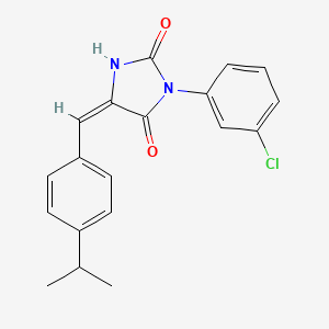 molecular formula C19H17ClN2O2 B5655435 3-(3-chlorophenyl)-5-(4-isopropylbenzylidene)-2,4-imidazolidinedione 