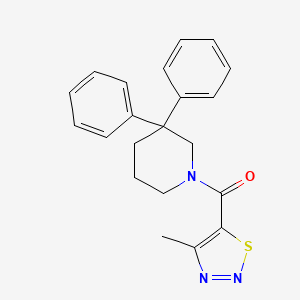 molecular formula C21H21N3OS B5655442 1-[(4-methyl-1,2,3-thiadiazol-5-yl)carbonyl]-3,3-diphenylpiperidine 
