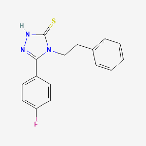 molecular formula C16H14FN3S B5655450 5-(4-fluorophenyl)-4-(2-phenylethyl)-2,4-dihydro-3H-1,2,4-triazole-3-thione 