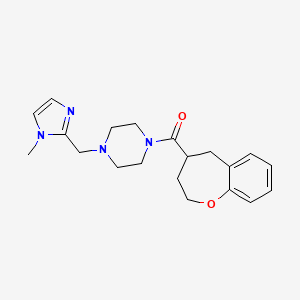 molecular formula C20H26N4O2 B5655451 1-[(1-methyl-1H-imidazol-2-yl)methyl]-4-(2,3,4,5-tetrahydro-1-benzoxepin-4-ylcarbonyl)piperazine 