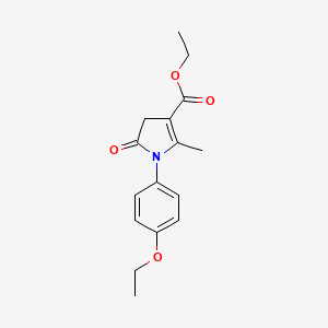 molecular formula C16H19NO4 B5655458 ethyl 1-(4-ethoxyphenyl)-2-methyl-5-oxo-4,5-dihydro-1H-pyrrole-3-carboxylate CAS No. 5602-84-6