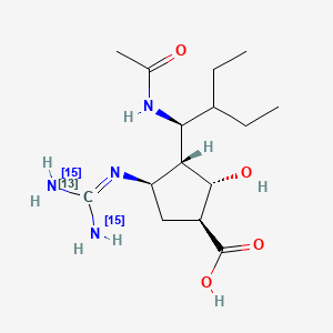molecular formula C15H28N4O4 B565546 Peramivir-13C,15N2 CAS No. 1794979-37-5