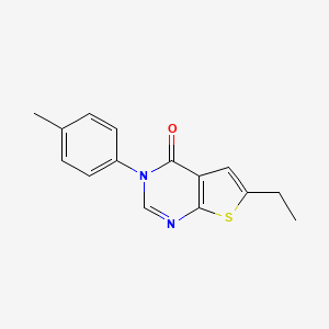 molecular formula C15H14N2OS B5655479 6-ethyl-3-(4-methylphenyl)thieno[2,3-d]pyrimidin-4(3H)-one 