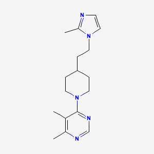 molecular formula C17H25N5 B5655482 4,5-dimethyl-6-{4-[2-(2-methyl-1H-imidazol-1-yl)ethyl]piperidin-1-yl}pyrimidine 