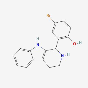 molecular formula C17H15BrN2O B5655492 4-bromo-2-(2,3,4,9-tetrahydro-1H-beta-carbolin-1-yl)phenol 
