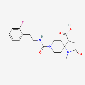 molecular formula C19H24FN3O4 B5655513 8-({[2-(2-fluorophenyl)ethyl]amino}carbonyl)-1-methyl-2-oxo-1,8-diazaspiro[4.5]decane-4-carboxylic acid 