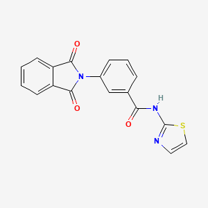molecular formula C18H11N3O3S B5655517 3-(1,3-dioxo-1,3-dihydro-2H-isoindol-2-yl)-N-1,3-thiazol-2-ylbenzamide 