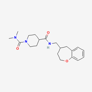 molecular formula C20H29N3O3 B5655524 N~1~,N~1~-dimethyl-N~4~-(2,3,4,5-tetrahydro-1-benzoxepin-4-ylmethyl)piperidine-1,4-dicarboxamide 