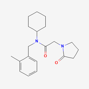 molecular formula C20H28N2O2 B5655530 N-cyclohexyl-N-(2-methylbenzyl)-2-(2-oxopyrrolidin-1-yl)acetamide 