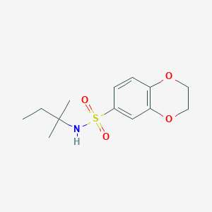 molecular formula C13H19NO4S B5655532 N-(1,1-dimethylpropyl)-2,3-dihydro-1,4-benzodioxine-6-sulfonamide 