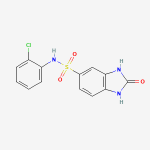 molecular formula C13H10ClN3O3S B5655533 N-(2-chlorophenyl)-2-oxo-2,3-dihydro-1H-benzimidazole-5-sulfonamide 
