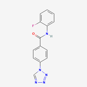 molecular formula C14H10FN5O B5655579 N-(2-fluorophenyl)-4-(1H-tetrazol-1-yl)benzamide 