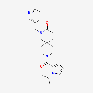 molecular formula C23H30N4O2 B5655586 9-[(1-isopropyl-1H-pyrrol-2-yl)carbonyl]-2-(pyridin-3-ylmethyl)-2,9-diazaspiro[5.5]undecan-3-one 