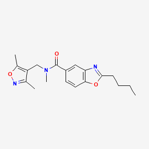molecular formula C19H23N3O3 B5655593 2-butyl-N-[(3,5-dimethylisoxazol-4-yl)methyl]-N-methyl-1,3-benzoxazole-5-carboxamide 