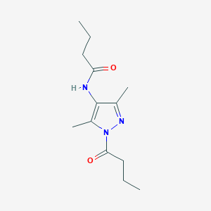 molecular formula C13H21N3O2 B5655601 N-(1-butyryl-3,5-dimethyl-1H-pyrazol-4-yl)butanamide 