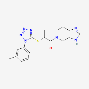 5-(2-{[1-(3-methylphenyl)-1H-tetrazol-5-yl]thio}propanoyl)-4,5,6,7-tetrahydro-1H-imidazo[4,5-c]pyridine