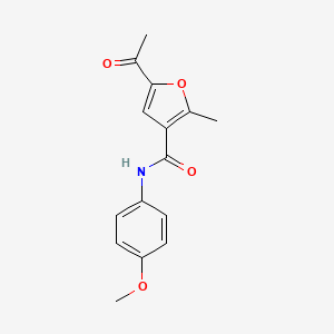molecular formula C15H15NO4 B5655620 5-acetyl-N-(4-methoxyphenyl)-2-methyl-3-furamide 