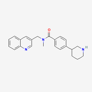 molecular formula C23H25N3O B5655649 N-methyl-4-piperidin-3-yl-N-(quinolin-3-ylmethyl)benzamide 