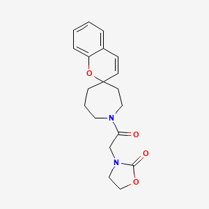 molecular formula C19H22N2O4 B5655654 3-[2-oxo-2-(1H-spiro[azepane-4,2'-chromen]-1-yl)ethyl]-1,3-oxazolidin-2-one 
