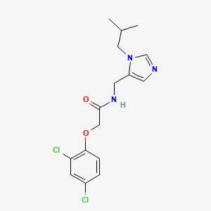 molecular formula C16H19Cl2N3O2 B5655658 2-(2,4-dichlorophenoxy)-N-[(1-isobutyl-1H-imidazol-5-yl)methyl]acetamide 