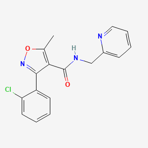 molecular formula C17H14ClN3O2 B5655684 3-(2-chlorophenyl)-5-methyl-N-(2-pyridinylmethyl)-4-isoxazolecarboxamide 