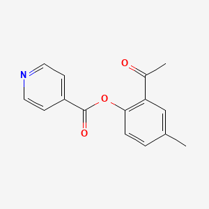 molecular formula C15H13NO3 B5655687 2-acetyl-4-methylphenyl isonicotinate 