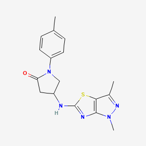 molecular formula C17H19N5OS B5655688 4-[(1,3-dimethyl-1H-pyrazolo[3,4-d][1,3]thiazol-5-yl)amino]-1-(4-methylphenyl)pyrrolidin-2-one 