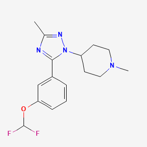 molecular formula C16H20F2N4O B5655691 4-{5-[3-(difluoromethoxy)phenyl]-3-methyl-1H-1,2,4-triazol-1-yl}-1-methylpiperidine 