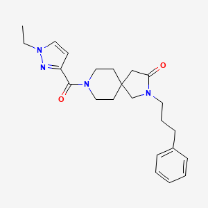 molecular formula C23H30N4O2 B5655702 8-[(1-ethyl-1H-pyrazol-3-yl)carbonyl]-2-(3-phenylpropyl)-2,8-diazaspiro[4.5]decan-3-one 