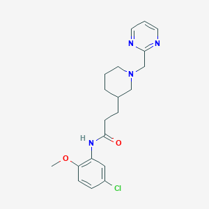 molecular formula C20H25ClN4O2 B5655715 N-(5-chloro-2-methoxyphenyl)-3-[1-(pyrimidin-2-ylmethyl)piperidin-3-yl]propanamide 