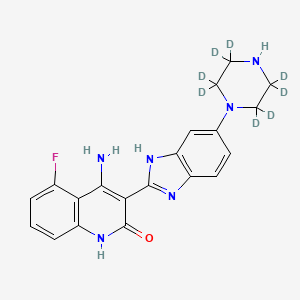 molecular formula C20H19FN6O B565572 N-Desmethyl Dovitinib-d8 CAS No. 1246814-93-6