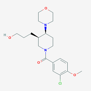 molecular formula C20H29ClN2O4 B5655752 3-[(3R*,4S*)-1-(3-chloro-4-methoxybenzoyl)-4-morpholin-4-ylpiperidin-3-yl]propan-1-ol 