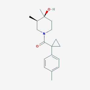 molecular formula C18H25NO2 B5655755 (3R*,4S*)-3,4-dimethyl-1-{[1-(4-methylphenyl)cyclopropyl]carbonyl}-4-piperidinol 